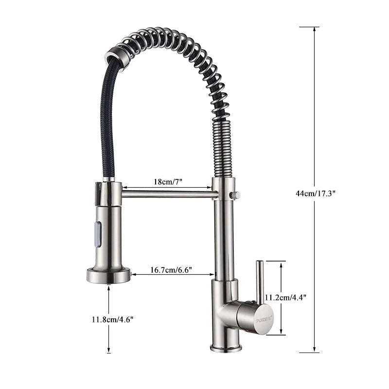 Kitchen Faucet Solid Brass Pull-Out 360° Swivel