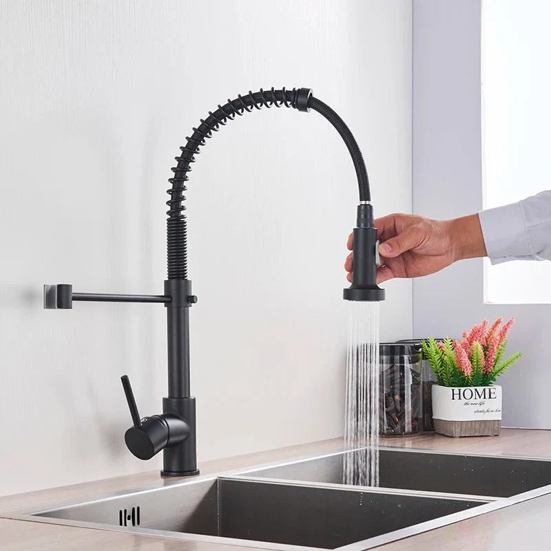 Kitchen Faucet Solid Brass Pull-Out 360° Swivel