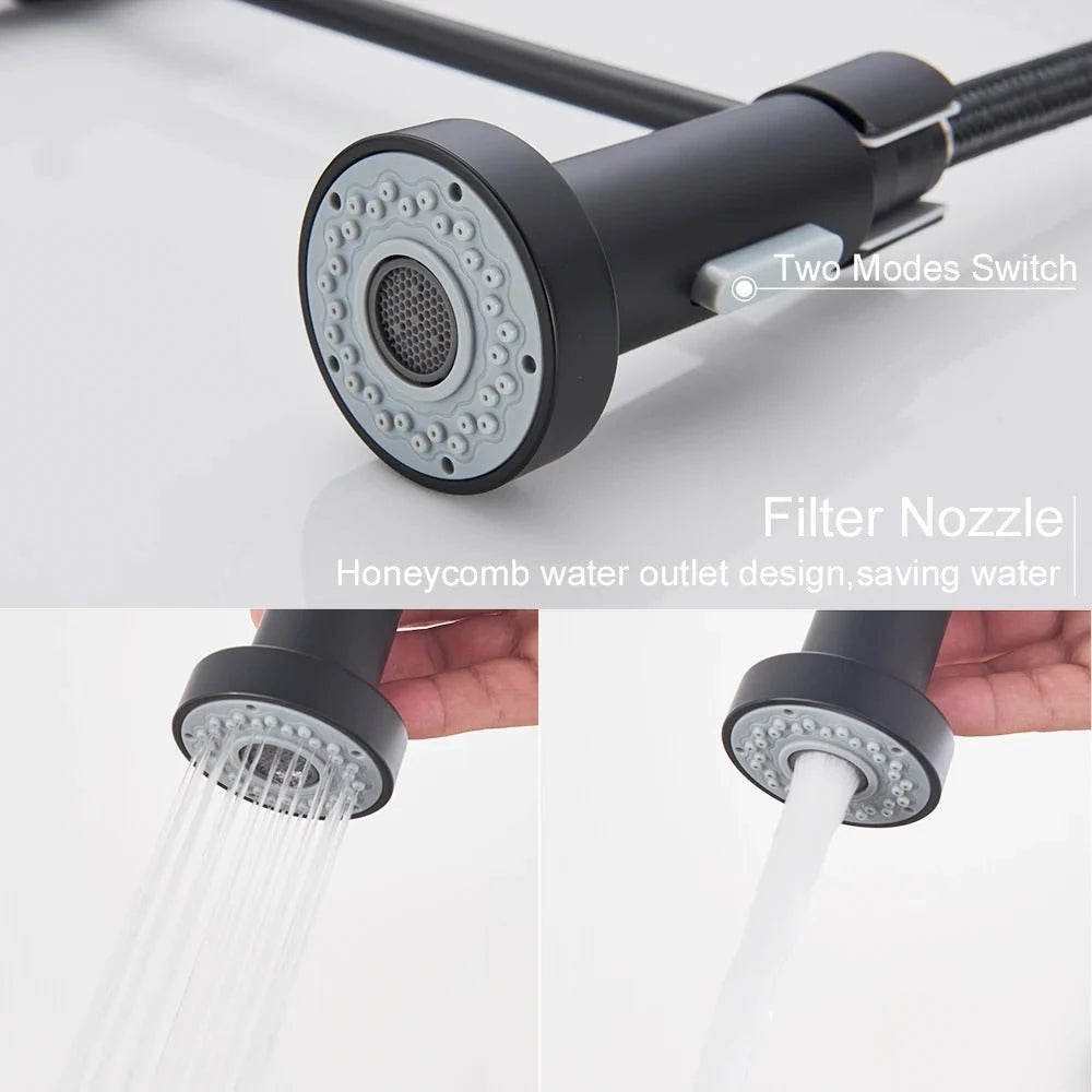 Kitchen Faucet Solid Brass Pull-Out 360° Swivel