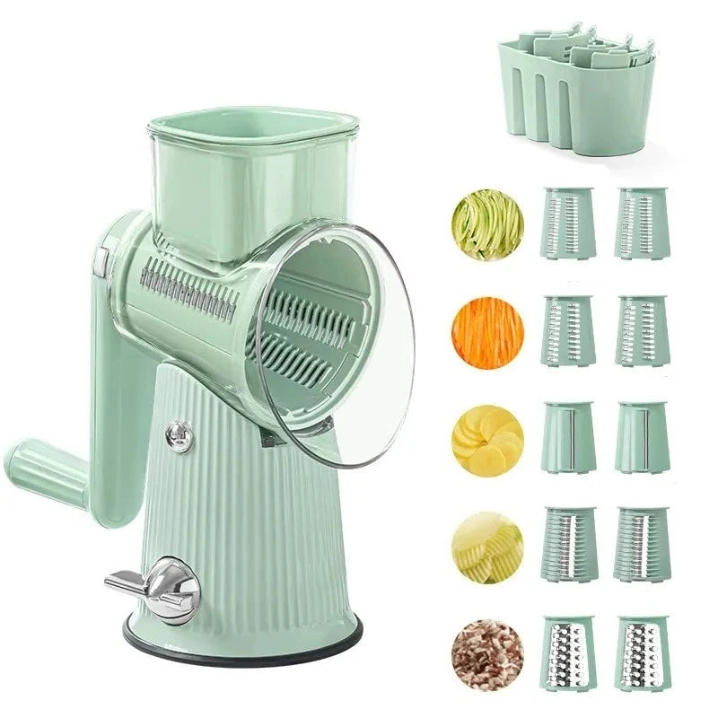 Kitchen Grater Enclosed Chamber & Push-Down Food Catcher