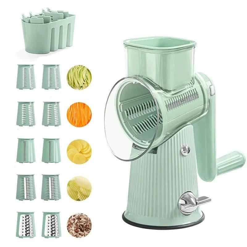 Kitchen Grater Enclosed Chamber & Push-Down Food Catcher
