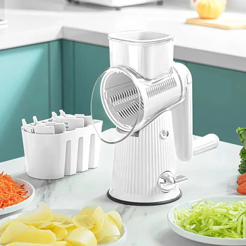 Kitchen Grater Enclosed Chamber & Push-Down Food Catcher