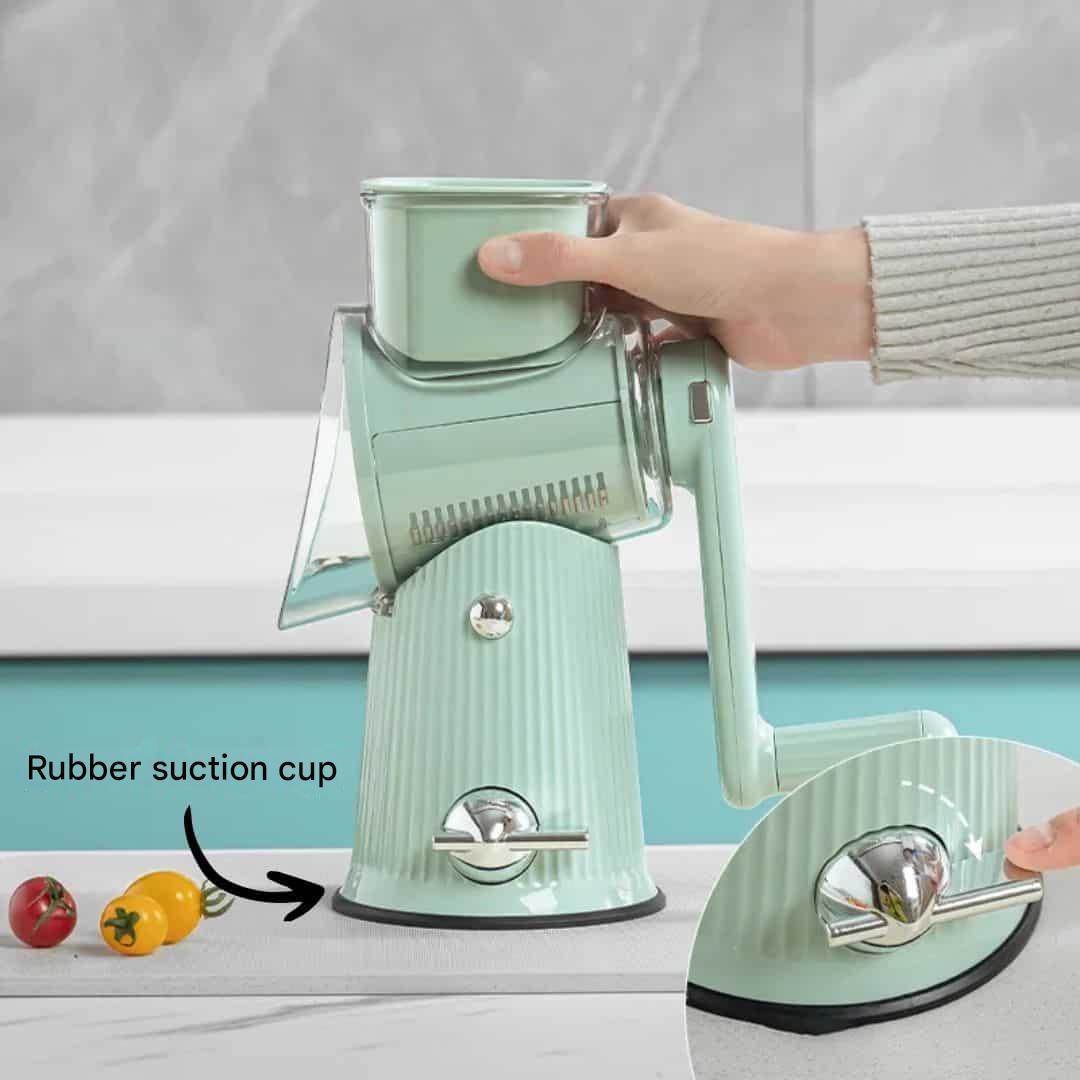 Kitchen Grater Enclosed Chamber & Push-Down Food Catcher