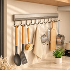 Kitchen Hook Rack Aluminum Space-Saving 6 8 10 Hooks