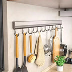 Kitchen Hook Rack Aluminum Space-Saving 6 8 10 Hooks