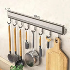 Kitchen Hook Rack Aluminum Space-Saving 6 8 10 Hooks