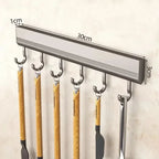 Kitchen Hook Rack Aluminum Space-Saving 6 8 10 Hooks