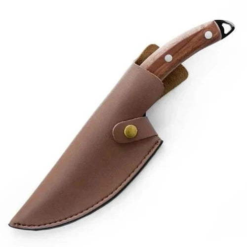 Kitchen Knife Finger Notch Cherry Wood Handle