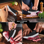 Kitchen Knife Finger Notch Cherry Wood Handle