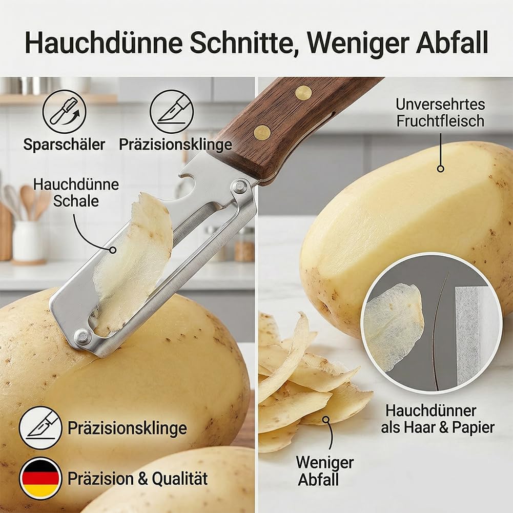 Kitchen Knife Set Multifunctional Stainless Steel & Wood Handles