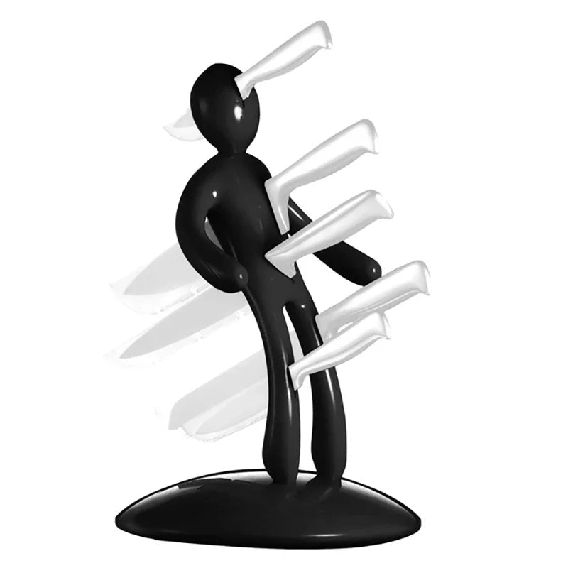 Kitchen Knife Stand Human-Shaped 5-Slot Stainless Steel