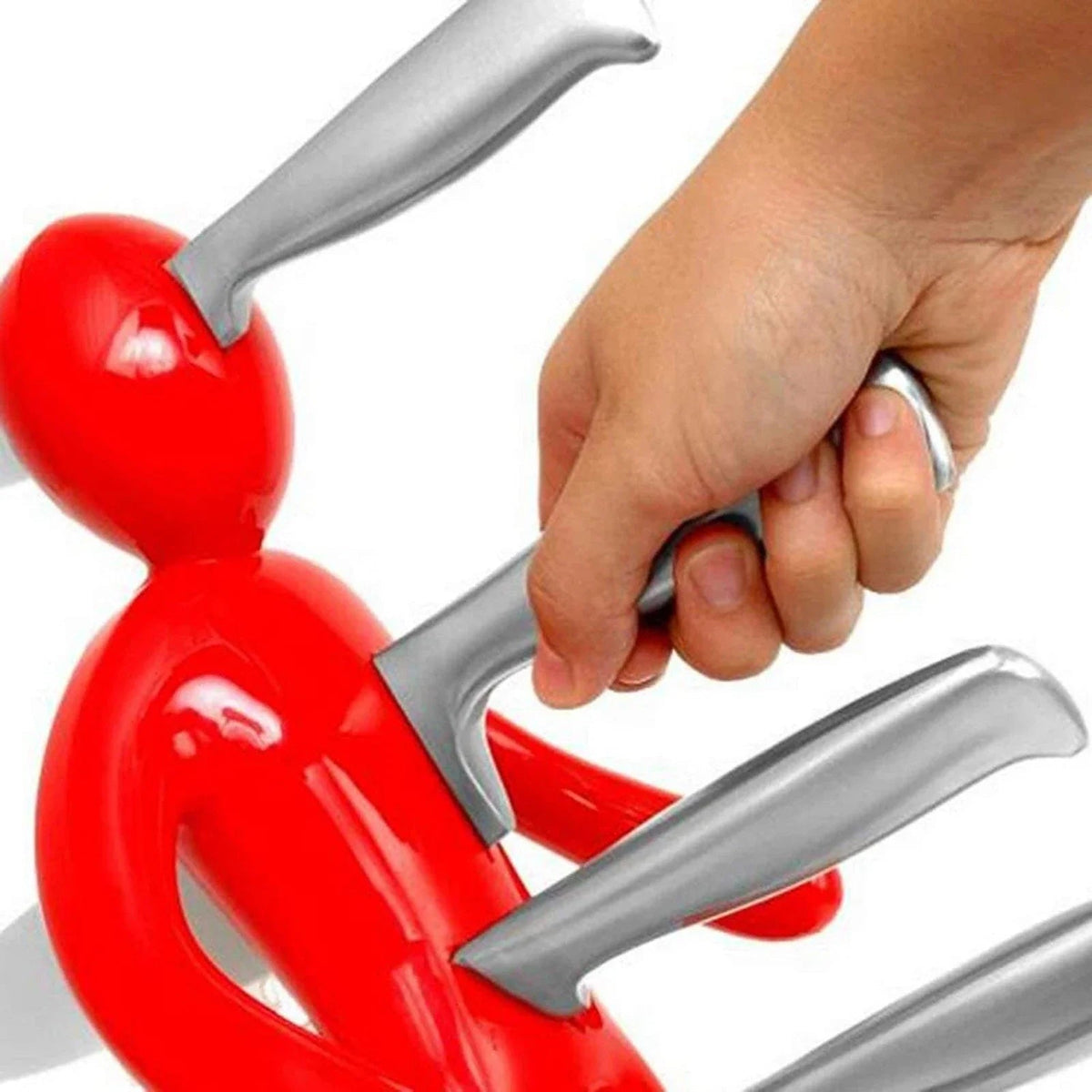 Kitchen Knife Stand Human-Shaped 5-Slot Stainless Steel