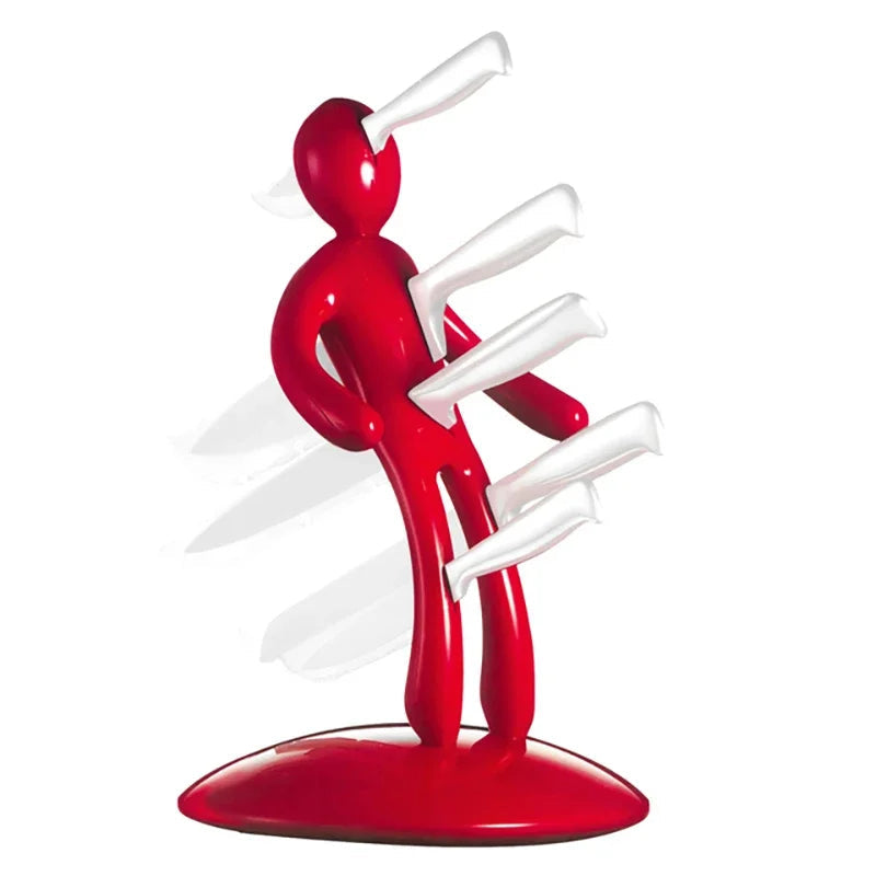 Kitchen Knife Stand Human-Shaped 5-Slot Stainless Steel