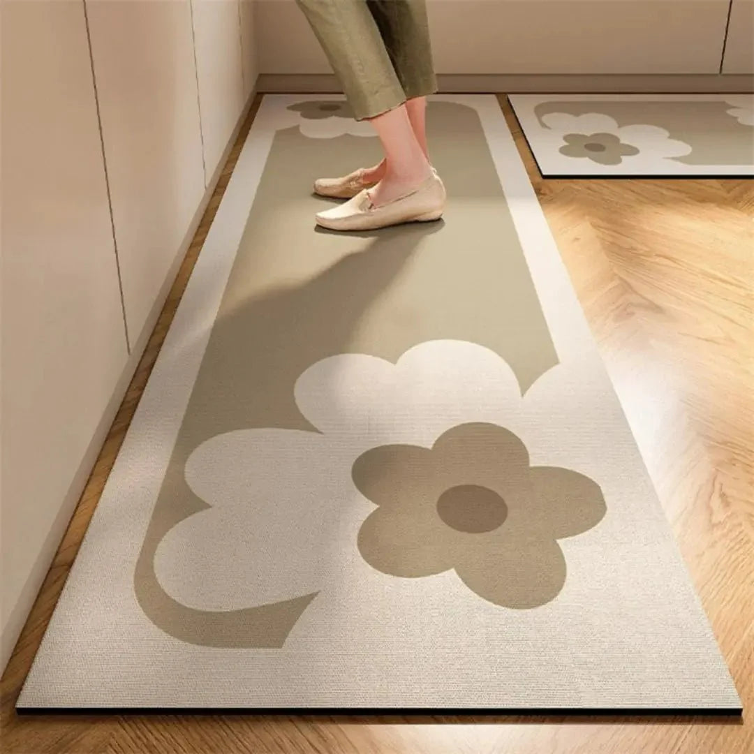 Kitchen Mat Anti-Fatigue Absorbent & Quick-Dry Non-Slip Rubber Base