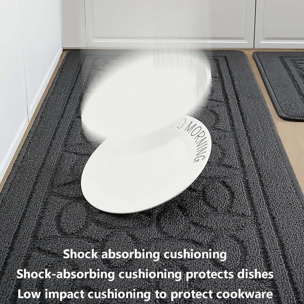 Kitchen Mat Anti-Fatigue Microfiber Blend & Non-Slip Backing