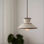 Kitchen Pendant Lamp Hand Painted Ceramic Shade Copper Fitting