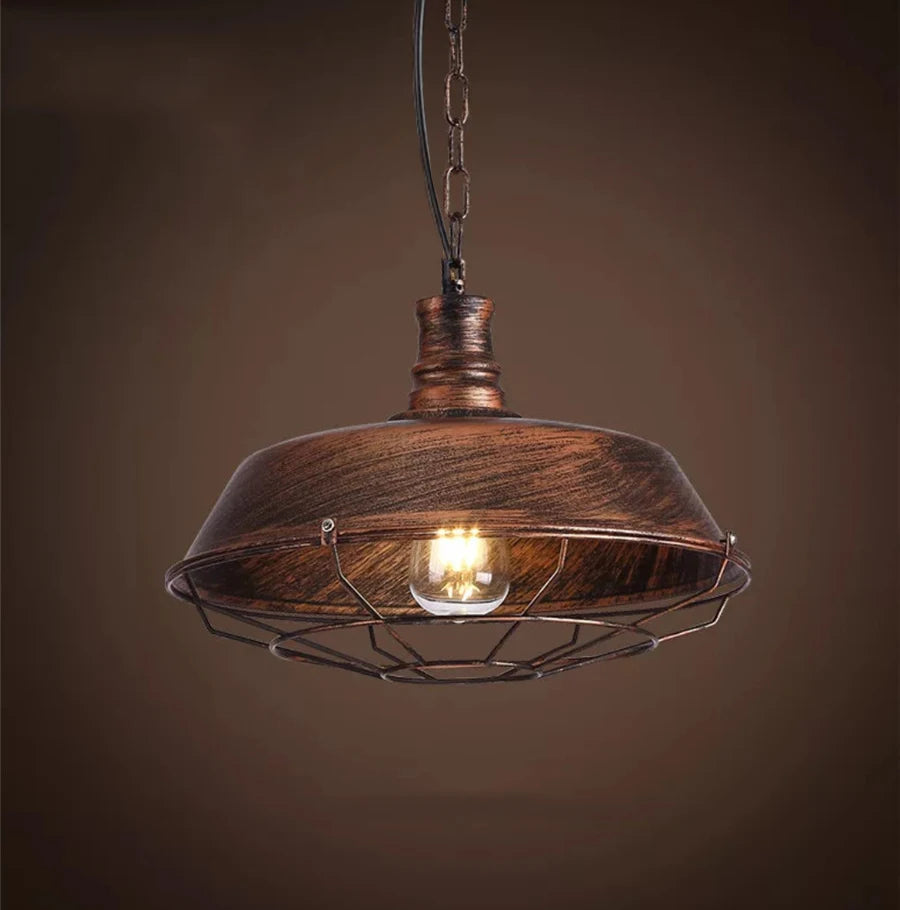 Kitchen Pendant Light Rustic Iron Warm Ambient Adjustable Length