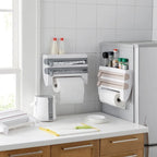 Kitchen Roll Holder 4-in-1 Wall-Mounted Organizer