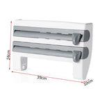 Kitchen Roll Holder 4-in-1 Wall-Mounted Organizer