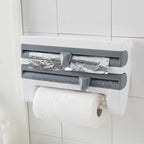 Kitchen Roll Holder 4-in-1 Wall-Mounted Organizer