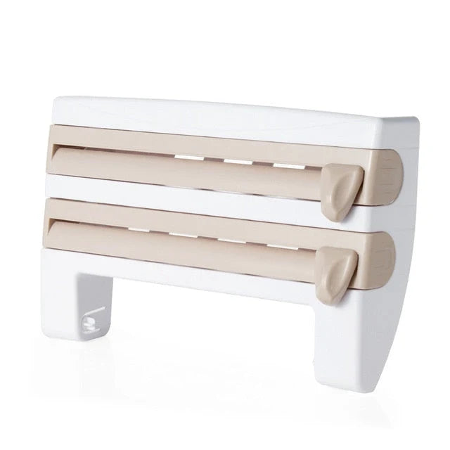 Kitchen Roll Holder 4-in-1 Wall-Mounted Organizer