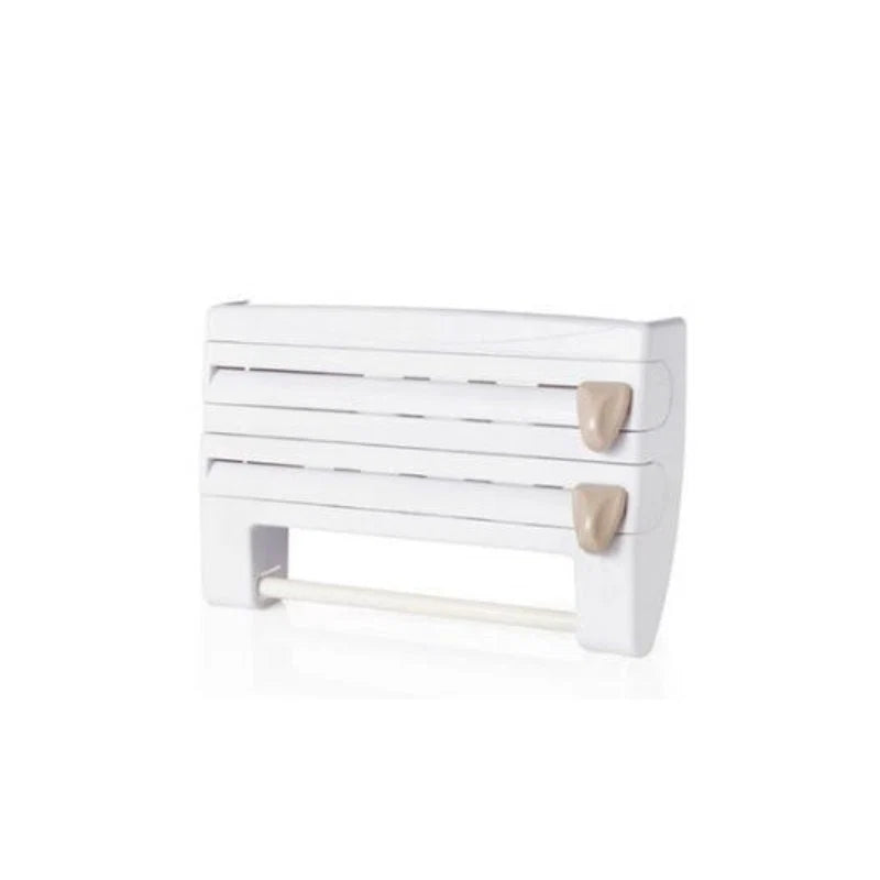 Kitchen Roll Holder 4-in-1 Wall-Mounted Organizer