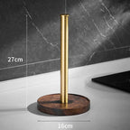 Kitchen Roll Holder Walnut Wood & Stainless Steel Freestanding