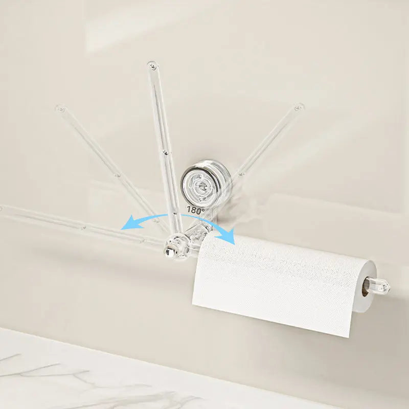 Kitchen Roll & Towel Holder 180° Rotating No-Drill Suction