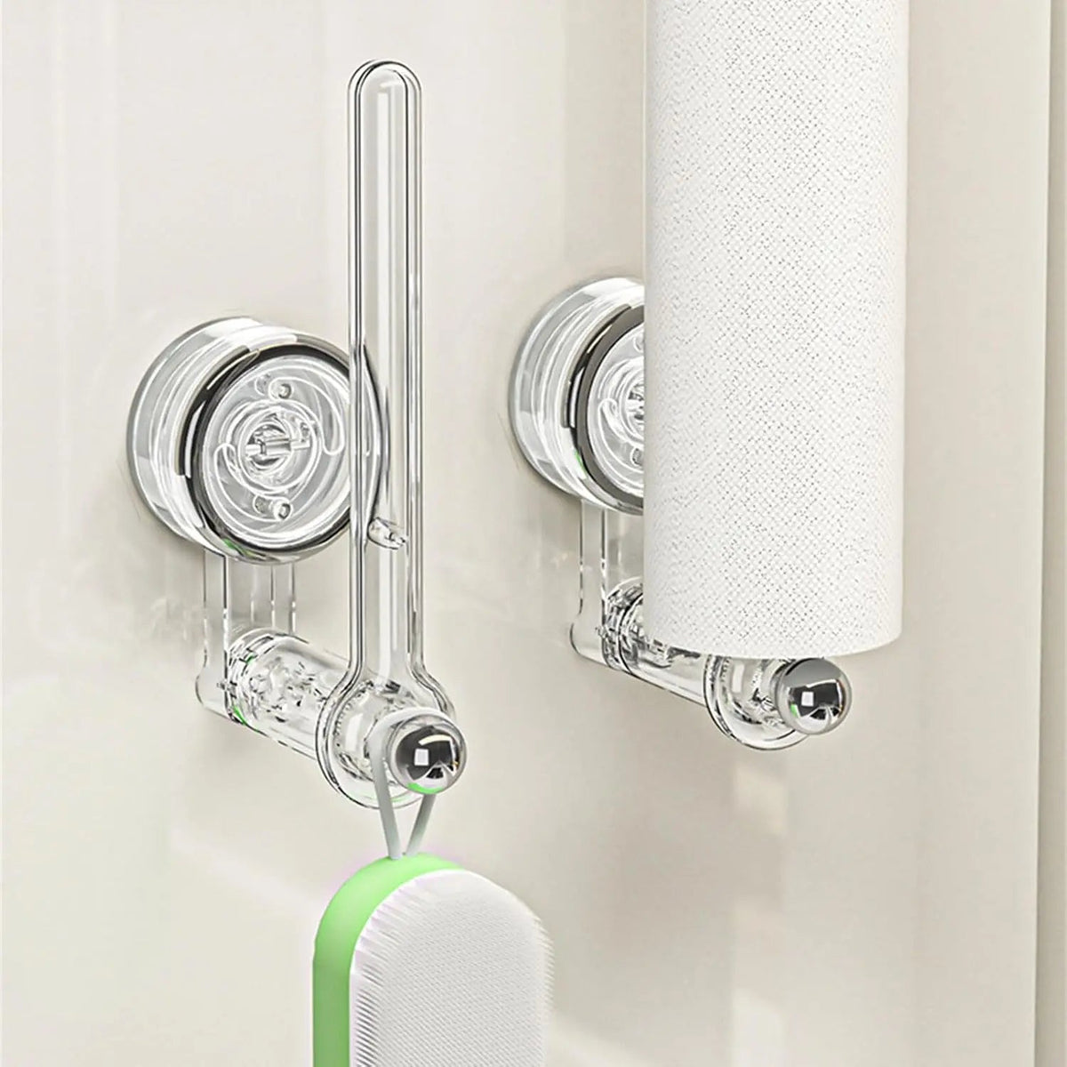 Kitchen Roll & Towel Holder 180° Rotating No-Drill Suction