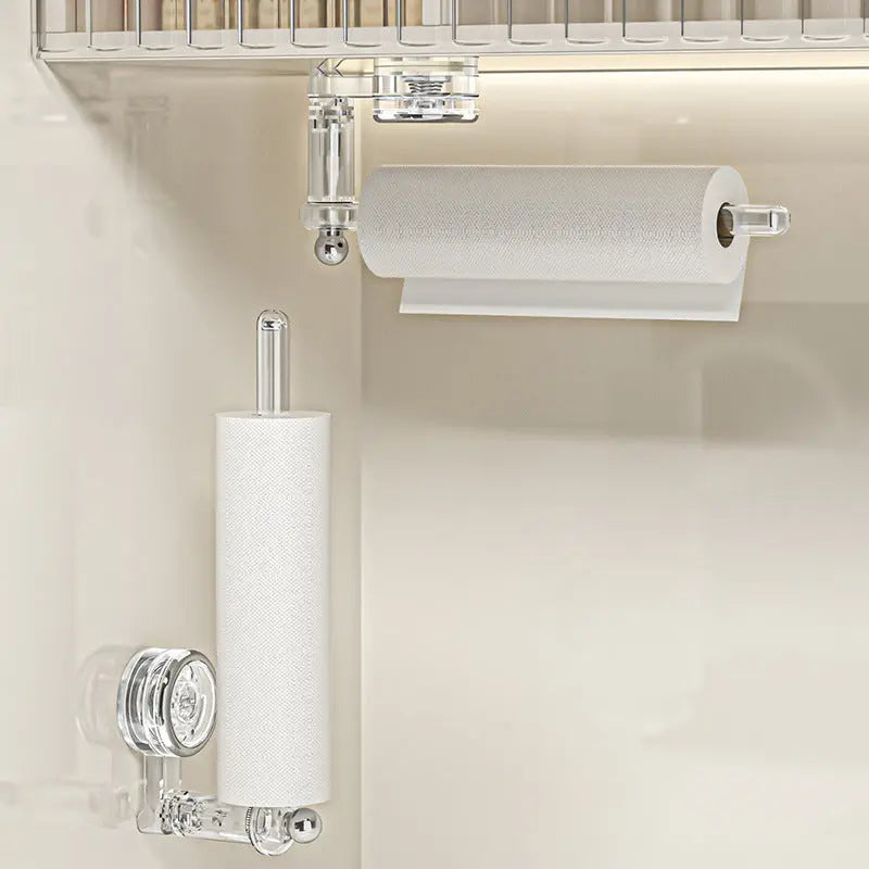 Kitchen Roll & Towel Holder 180° Rotating No-Drill Suction