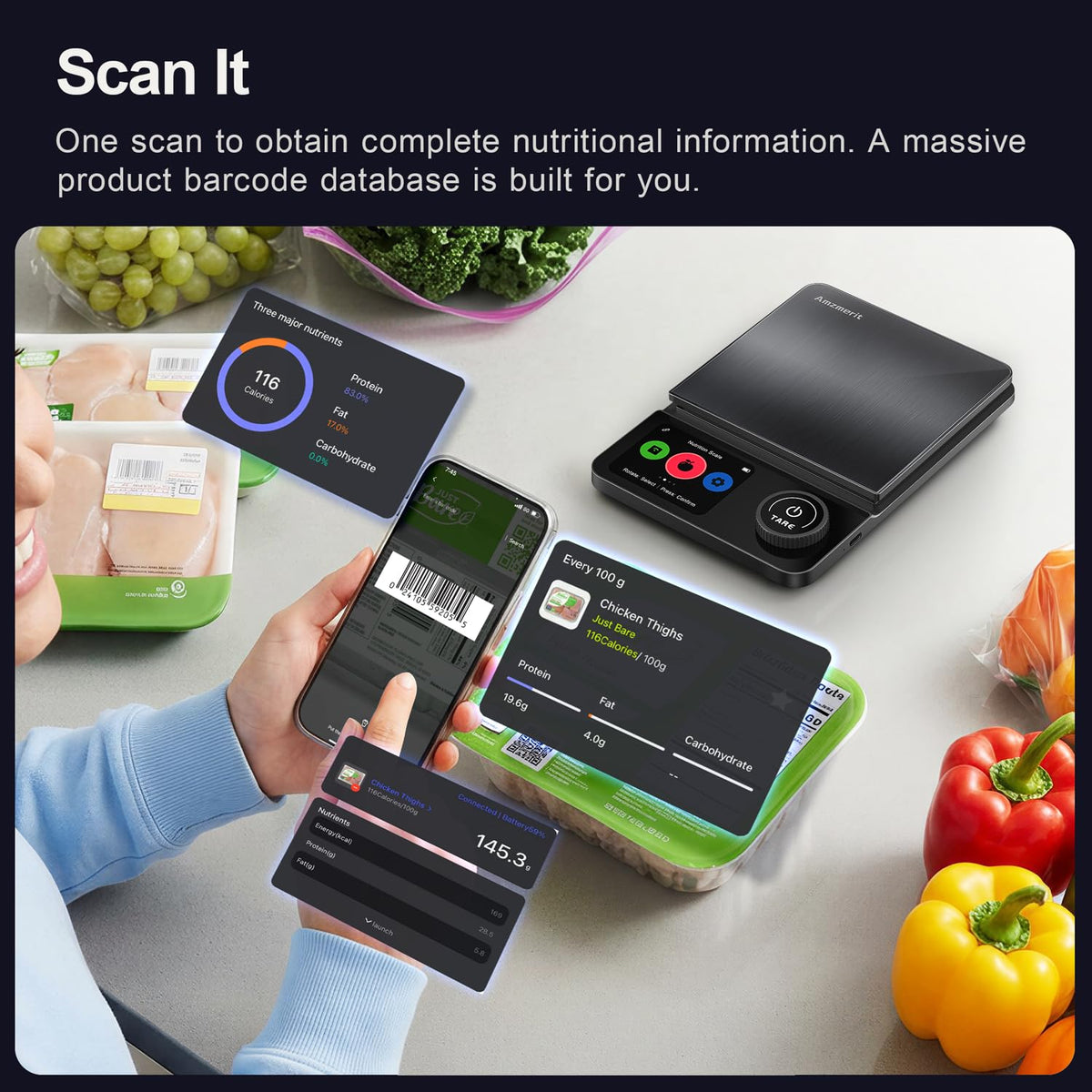 Kitchen Scale App-Connected Stainless Steel 5kg