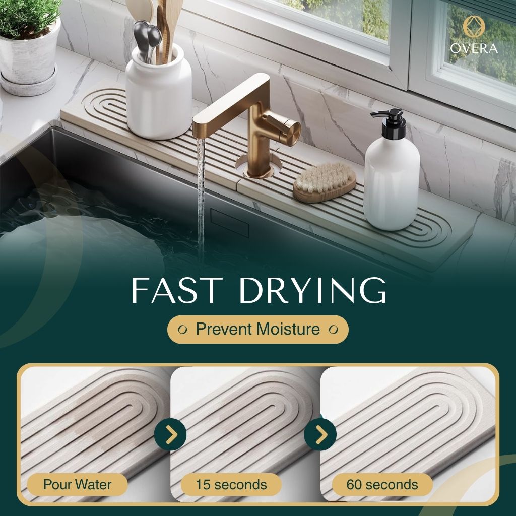 Kitchen Sink Mat Quick Drying Diatomite Super Absorbent