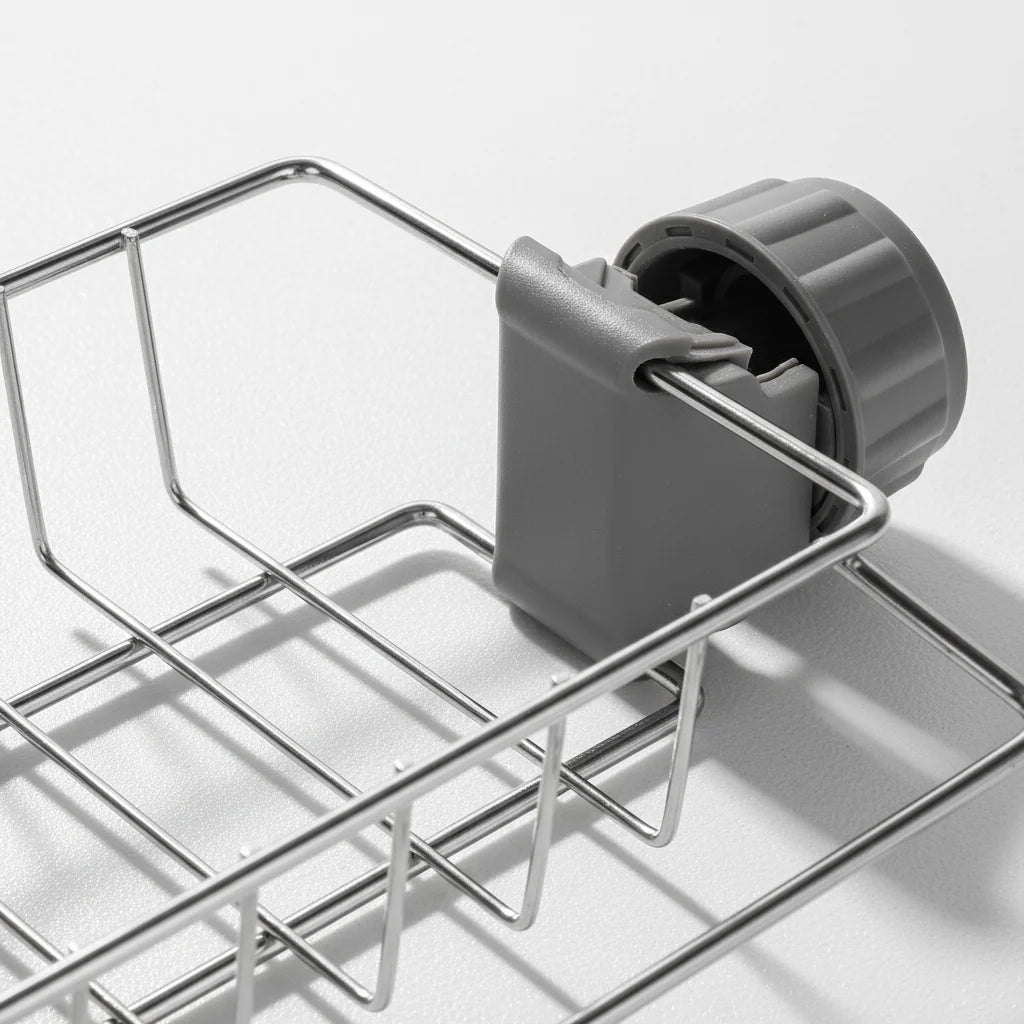 Kitchen Sink Organizer Tool-Free Mounting Stainless Steel Quick Drying