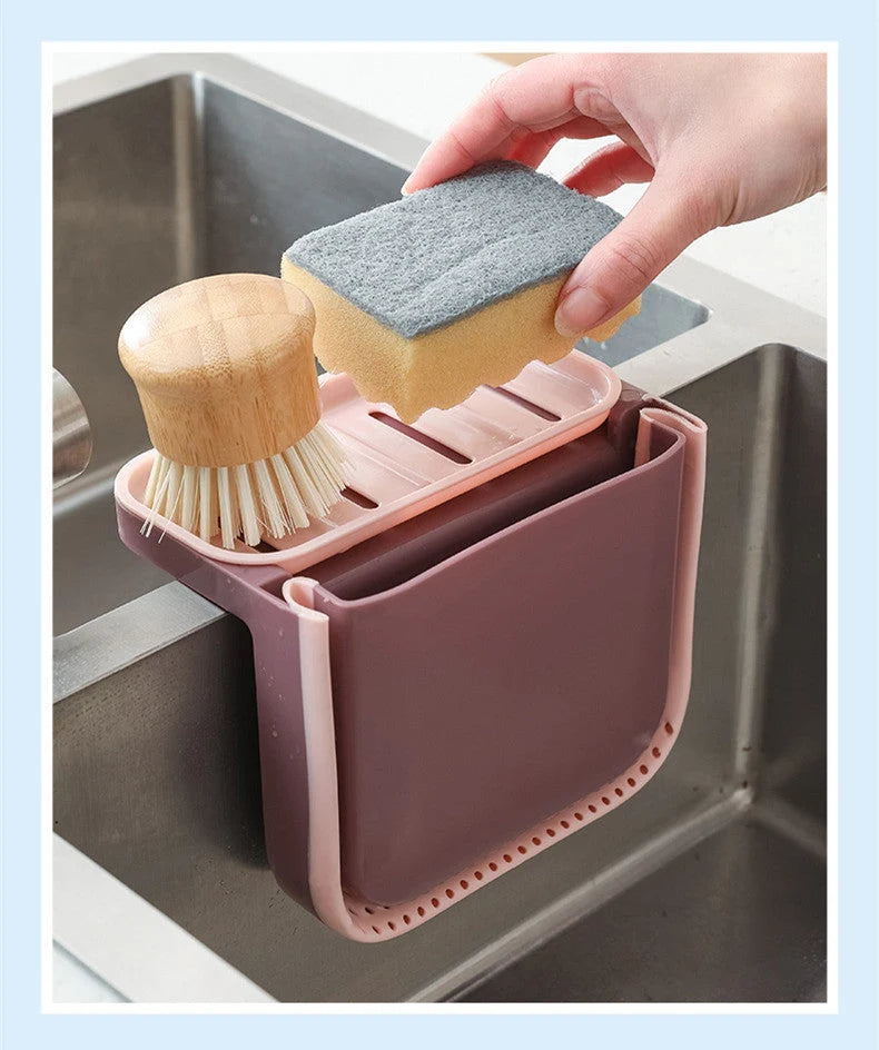 Kitchen Sink Shelf Foldable Suction Cup Organizer