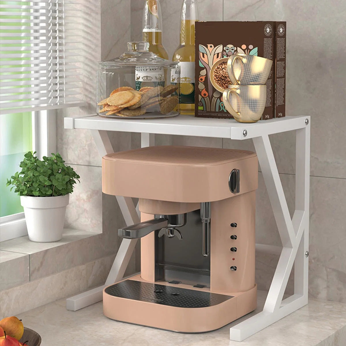Kitchen Storage Rack Two-Tier Durable Steel Space-Saving