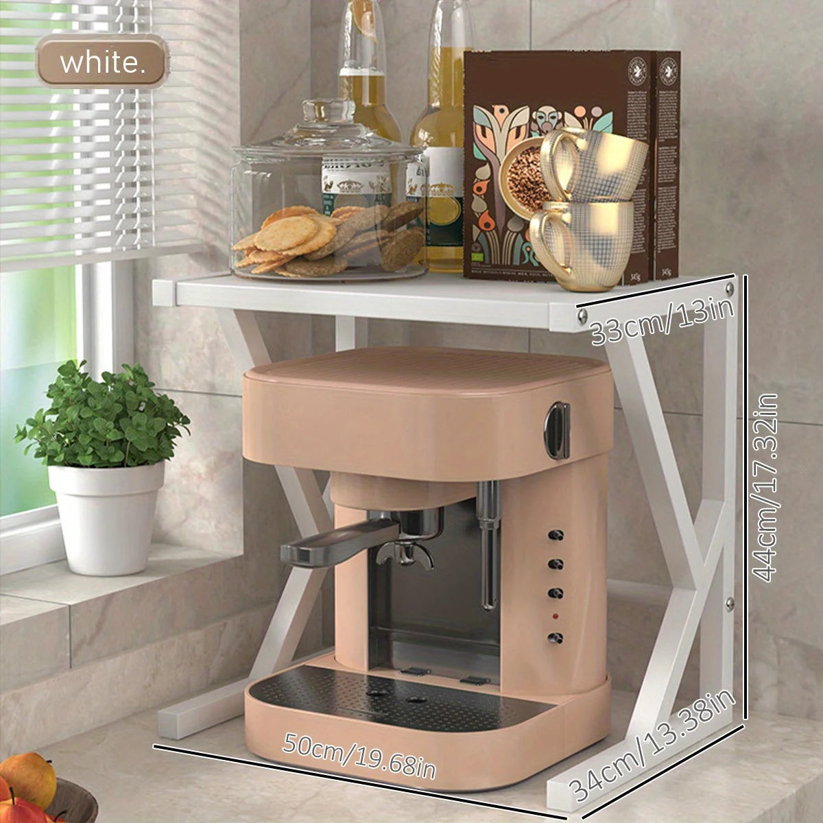 Kitchen Storage Rack Two-Tier Durable Steel Space-Saving