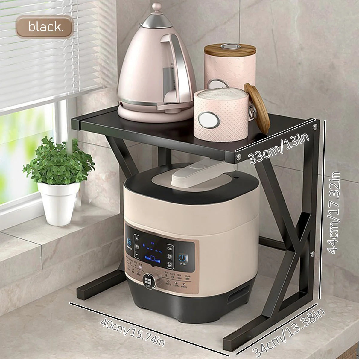 Kitchen Storage Rack Two-Tier Durable Steel Space-Saving