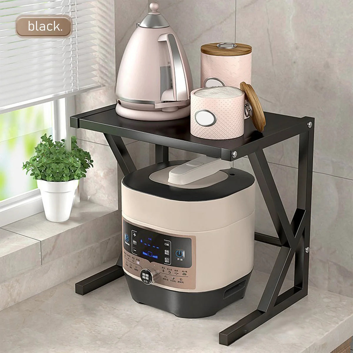 Kitchen Storage Rack Two-Tier Durable Steel Space-Saving