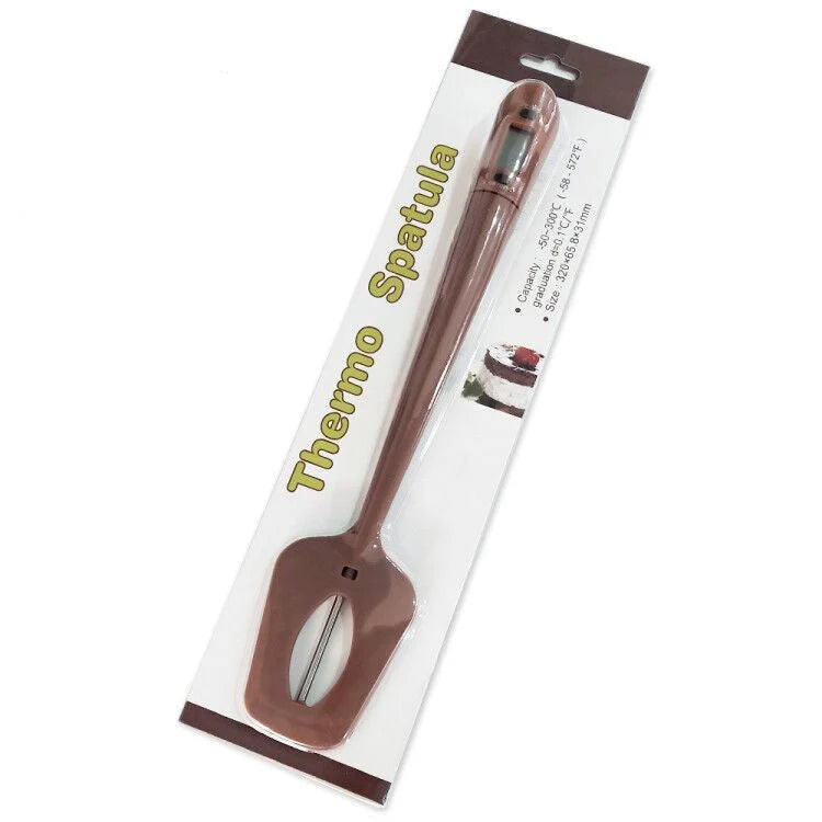 Kitchen Thermometer LCD Stainless Steel Probe & Silicone Spatula