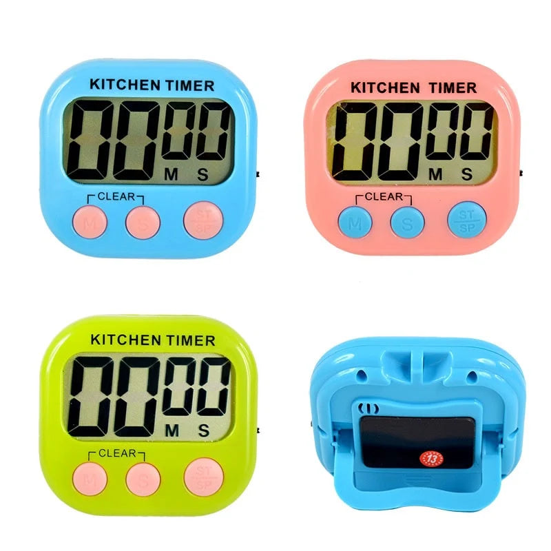 Kitchen Timer Large LCD Magnetic Back & Fold-Out Stand