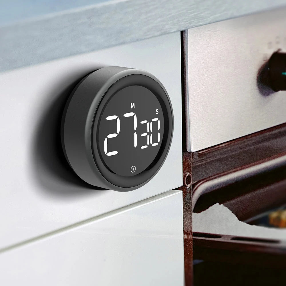 Kitchen Timer Magnetic Backing LED Display Countdown & Count-Up