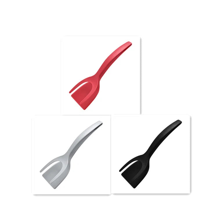 Kitchen Tongs 2-in-1 Spatula Silica Gel Dishwasher Safe