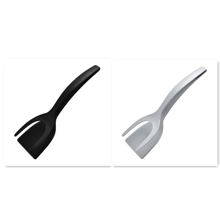 Kitchen Tongs 2-in-1 Spatula Silica Gel Dishwasher Safe