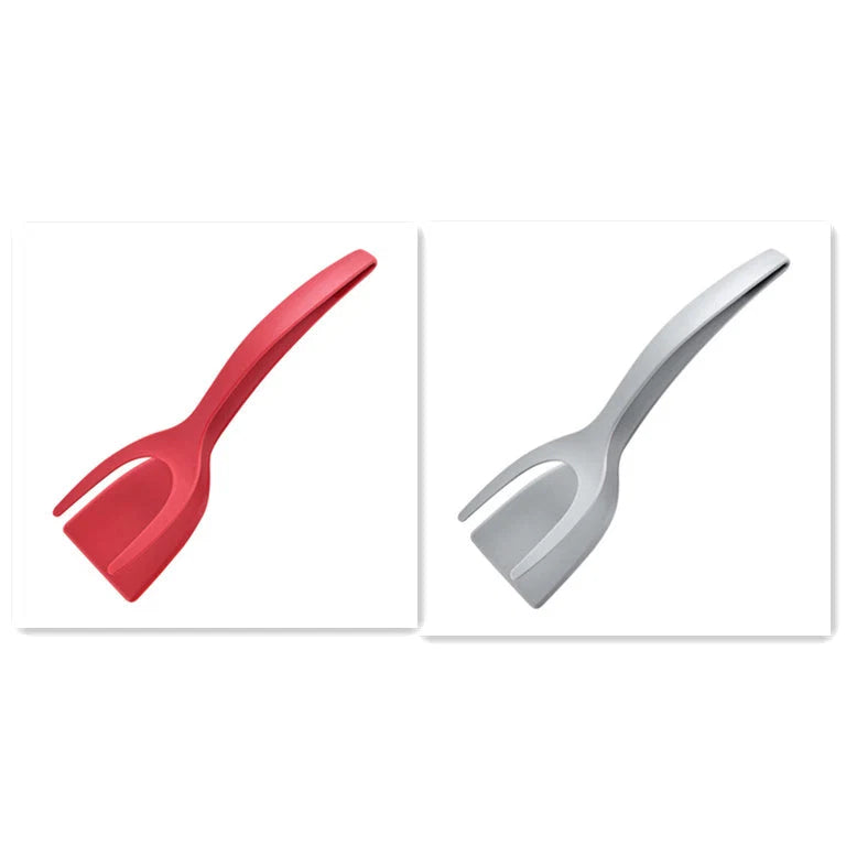 Kitchen Tongs 2-in-1 Spatula Silica Gel Dishwasher Safe