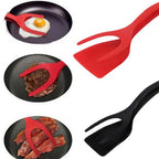 Kitchen Tongs 2-in-1 Spatula Silica Gel Dishwasher Safe