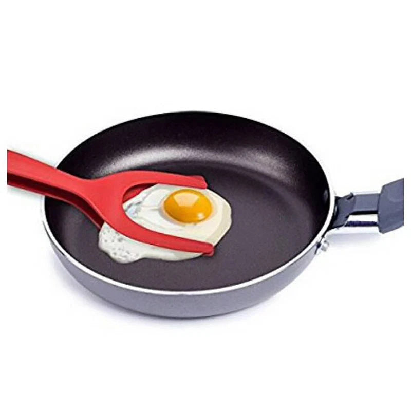 Kitchen Tongs 2-in-1 Spatula Silica Gel Dishwasher Safe