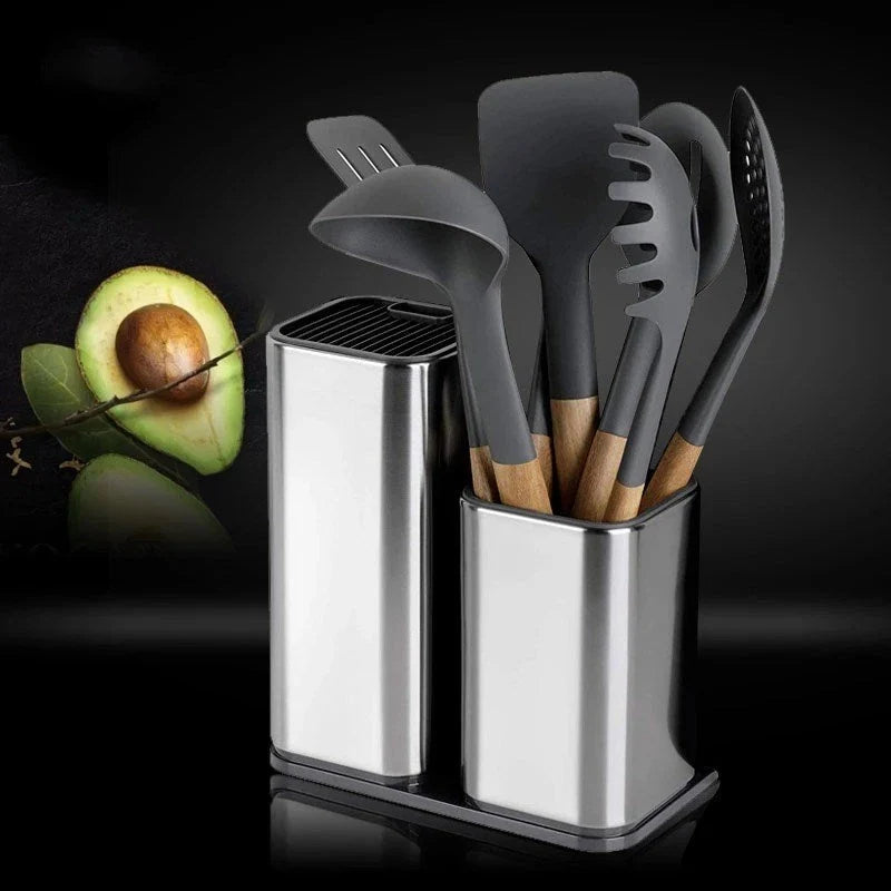 Kitchen Tool Holder Stainless Steel Detachable Drain Tray