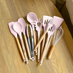 Kitchen Utensil Set 11-Piece Removable Silicone Heads