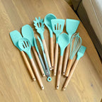 Kitchen Utensil Set 11-Piece Removable Silicone Heads