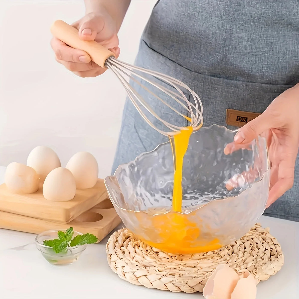 Kitchen Utensil Set 12-Piece Heat-Resistant Silicone Wooden Handles